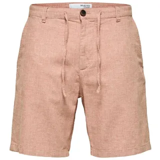 SELETED HOMME Herren Slhregular-Brody Linen Shorts Noos Leinenhose, Baked Clay/Detail:Mixed W. Oatmeal, S EU