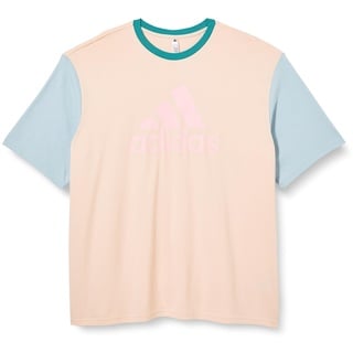 adidas Damen Essentials Big Logo Boyfriend Tee, Wonder Quartz/Wonder Blue/Arctic Fusion/Clear pink, XL