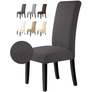 BalladHome Stuhlhussen 4 Stück Stuhlbezüge Stretch Stuhlbezug Elastische Spandex Stuhlhussen Universal Abnehmbare Waschbar für Hotel Party Bankett (Karbon Grau, 4 Stück)-M