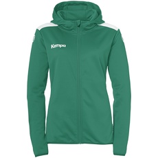Kempa Handball Emotion 27 Kapuzenjacke Damen Sport-Jacke für Damen und Mädchen mit gefütterter Kapuze - Fleece auf der Innenseite - mit Reißverschlusstaschen