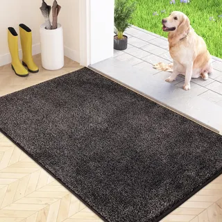 FCSDETAIL Schmutzfangmatte Innen 80 x 120 cm, rutschfeste Maschinenwaschbare Fußmatte, Sauberlaufmatte, Eingangstürmatte mit Wasserabsorbierenden, Fussmatte für Hund, Eingang, Haustür & Flur