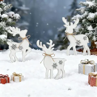 ARONRAVE Hirschs Deko Weihnachten Holz Weihnachtsdeko Rentiers Tisch Weihnachtsdeko Hirschs Weihnachten Rentiers Weihnachts Rentir Figure für Weihnachten Deko Esszimmer Wohnzimmer Schlafzimmer