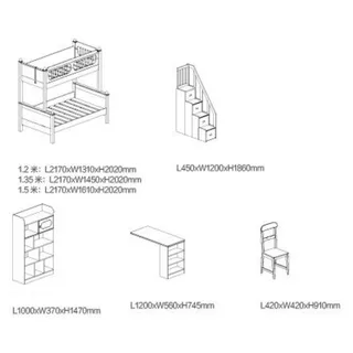 Doppelstockbett Hochbett Stockbett Holz Kinderbett Jugendbett mit Schreibtisch - Weiß