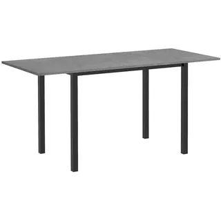 Homcom Esstisch erweiterbar Küchentisch Esszimmertisch für 6 Personen, Stahl Dunkelgrau, 110-160 x 70 x 76 cm Esszimmer, Tische, Esstische