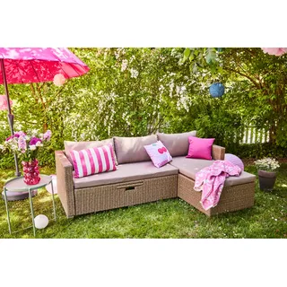 Loungesofa MERXX "Veneto", beige (natur), B:195cm H:53cm T:140cm, Obermaterial: 100% Polyester. Füllung: 100% Polyurethan, Sofas, Loungesofa