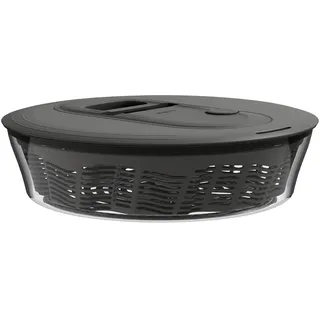 Zyliss Easy Spin 3 Klassisch Salatschleuder Klein, 3,5L/23 cm, Kunststoff, Ausgießer, Mit Seilzug & Stopptaste, AquaVent Technologie, Rutschfestem Boden, BPA-frei, Spülmaschinenfest, Grau