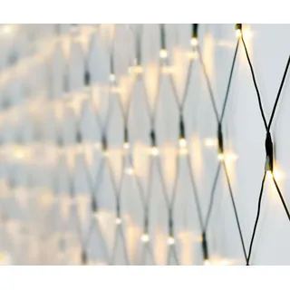 LED Lichternetz 1,5 m mit 100 LED in warm weiß - mit Netzstecker - Garten Deko Lichervorgang