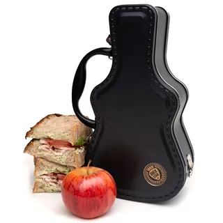Suck UK Guitar Lunch Box, Brotdose Im Gitarrenkoffer-Design Gitarre, Blechdose Aufbewahrungsbox Pausenbrot, Snacks, Frischhaltedose, Dose mit Tragegriff, Jausenbox und Bento für Schule