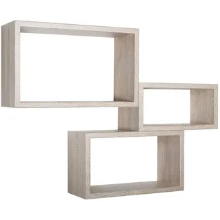 RECHTECKIGER 3ER SET WANDREGAL FARBE EICHE SAGERAU MOD. TRITTICO