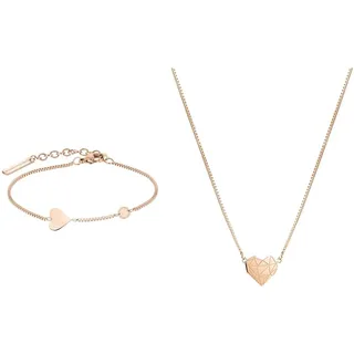 Liebeskind LJ-0511-B-20 Damen Armband Herz Edelstahl Rose 20 cm Damen Halskette aus Edelstahl