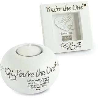 Arora Said with Sentiment 7419 You're The One Teelicht und Rahmen, Geschenk-Set, mehrfarbig, Gr
