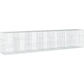 vidaXL Gabione mit Deckel 700x100x150 cm Eisen