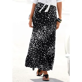 VIVANCE Maxirock mit Punkteprint und elastischem Bund, sommerlicher Jerseyrock, schwarz-weiß