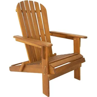 Klappbarer Liegestuhl Adirondack aus Akazie, ca. 84 x 69 x 93 cm - Braun - Braun