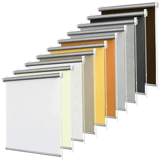 Verdunkelungsrollo ohne Bohren – Thermorollo Klemmfix für Fenster und Balkontüren – Lichtundurchlässig und isolierend – Wählbare Größe – Beige