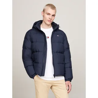 Tommy Hilfiger Tommy Jeans Herren Pufferjacke Essential Down Jacket Warm, Blau (Dark Night Navy), L - Grau