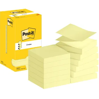Post-it Z-Notes, Haftnotizen Standard R330 Gelb 12 Blöcke 76 x 76 mm