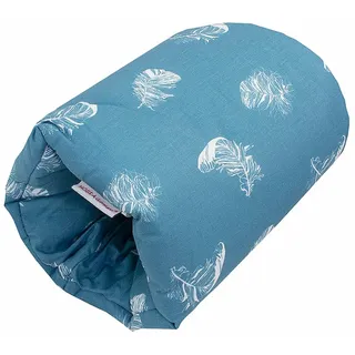 HOBEA-Germany Mini Stillkissen Stillkissen für unterwegs in verschiedenen Modellen, Modell: Blaue Federn