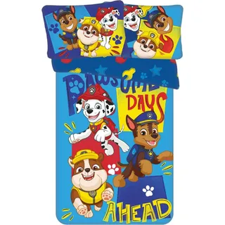 Paw Patrol Kinderbettwäsche 100x135cm Days Ahead - Blau, Weiß, Rot, Gelb