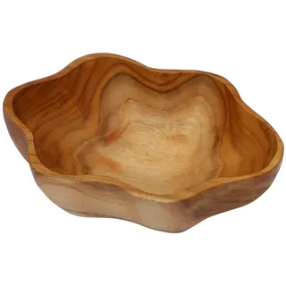 Exquisite 20 cm Holzschale Teakholz Deko Holz Schale Handarbeit Bali Teak 07