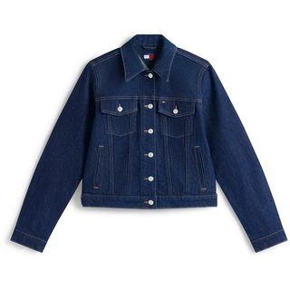 Jeansjacke TOMMY JEANS "CLASSIC TRUCKER EXT DI4156", Damen, Gr. L (40), denim schwarz, Denim/Jeans, Obermaterial: 99% Baumwolle, 1% Elasthan, unifarben, normal, Jacken Jeansjacke