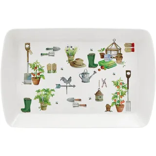 The Leonardo Collection Grüne Fingers Tablett, klein zum Servieren von Gerichten, Serviertabletts für Küchenzubehör, schöne Servierplatte zum Servieren von Speisen und Tee, schöne Tabletts zum