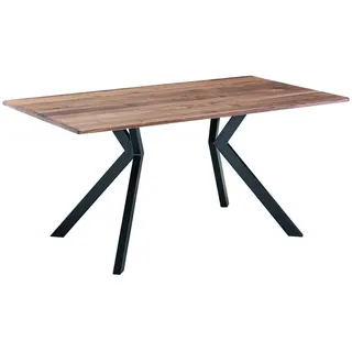 Venda Esstisch , Schwarz, Nussbaumfarben , Holz, Metall , Nussbaum , massiv , rechteckig , eckig , 90x76x160 cm , in verschiedenen Größen erhältlich, in verschiedenen Holzarten erhältlich , Holzmöbel, Holztische, Esstische Holz, Massivholztische