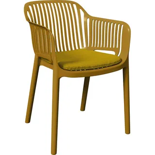 Ambia Garden Stapelsessel , Gelb , Kunststoff, Textil , Füllung: Polyester , konisch , 55x80x60 cm , stapelbar , Gartenmöbel, Balkonmöbel, Balkonstühle