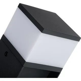 LED-Außenleuchte Kanlux DASTEN 50 F SO B mit integrierter Steckdose, Schutzart IP44, 11 W, schwarz - Schwarz