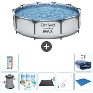 Bestway Steel Pro MAX Rund - 305x76 cm - 8-teilig S21672 - Grau