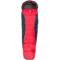 Trespass Unisex Jugend Bunka 3-Jahreszeiten-Schlafsack mit Hohlfaserfüllung, 170 x 65 x 45 cm, rot, 170 cm x 65 cm x 45 cm