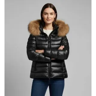 Blauer für Damen. 25WBLDC03099 Arcadia Mantel schwarz (L), Lässig, Polyester, Langarm