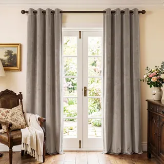 StangH Camel Beige Samt Vorhänge – Ösen Licht blockieren Sommer Schatten Thermisch isoliert Winter Vorhänge für Schlafzimmer/Hobbyraum/Wohnheim, W52 x L96, 2 Paneele