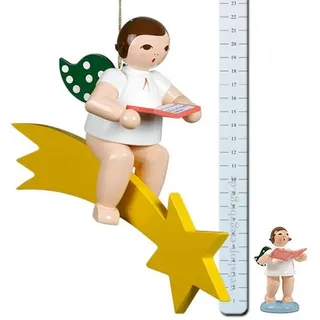 Fensterbild Engel auf Schweif mit Buch mit Krone Höhe 25 cm NEU Fensterdeko