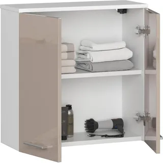 Hängeschrank 30cm Wandregal 99cm hoch 1 Tür Vitrine 3 Fächer Wandschrank