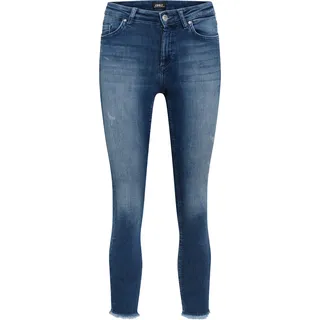 Only Blush Life Mid Sk ANK Raw Rea811 Dark Blue Denim XS - 32