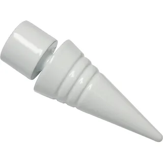 GARDINIA Endknöpfe für Gardinenstangen, 2 x Endstück Spitze, Serie Chicago, ø 20 mm, Weiß,