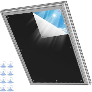 Verdunkelndes Rollladen für Dachfenster - Thermische Sonnenblende ohne Bohren - Perfekt für Büro und Arbeitsraum (60 x 73 cm)