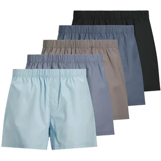 JACK & JONES Milano Boxershorts Chambray Blue / Troposphere / City Skyline / Naval / Black XXL 5er Pack