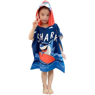 Badetücher Kinder mit Kapuze, Mikrofaser poncho handtuch kinder Strandtücher Schwimmen Pool Handtuch Badetuch Duschtücher Bademantel für Mädchen, Jungen Kleinkind 2-8 Jahre alt