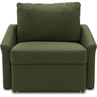 DOMO. collection Sessel Relax, Dauerschläfer, Boxspring Sofa mit Schlaffunktion, Schlafsessel, Gästebett, Schlafsofa 108 x 96 x 86 cm (BxTxH), grün