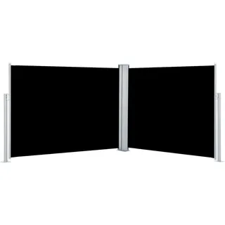 vidaXL Ausziehbare Seitenmarkise Schwarz 140 x 1000 cm - Schwarz