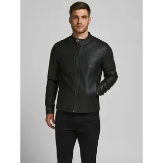 Jack & Jones Lederimitatjacke »JJEWARNER JACKET NOOS«, schwarz