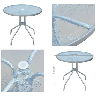 vidaXL Gartentisch 80 x 71 cm Stahl Rund Grau - Gartentisch - Gartentische - Esstisch - Esstische - Grau