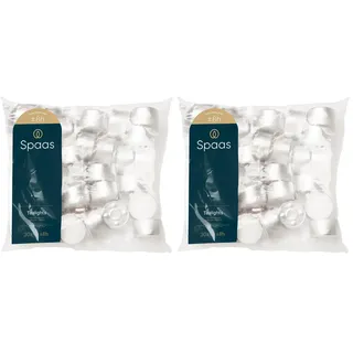 Spaas Teelichter 30er-Beutel, ± 8 Stunden - weiß (Packung mit 2)