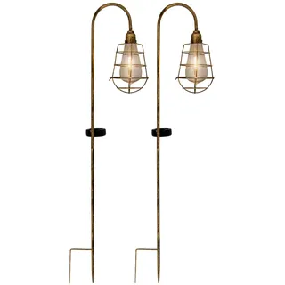 NÄVE LED Solarleuchte Kunststoff 76,5 cm 2er Set grau