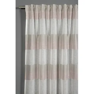 GARDINIA Vorhang mit verdeckten Schlaufen und Gardinenband, Blickdicht, Lichtdurchlässig, Gardine Etamine, Altrosa, 140 x 245 cm