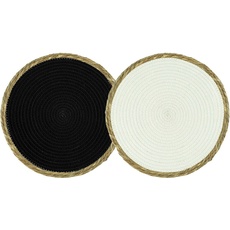 Bild LIVING Platzset »Platzmatte mit Seegrasumrandung«, (Set, 2 St.), in 2 Farben sortiert, Ø 38 cm, beige