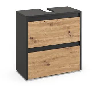 Vicco Waschbeckenunterschrank Majest 60,1 x 62 cm mit 2 Schubladen Eiche Artisan