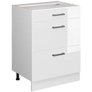 Vicco Schubladenschrank R-Line 60 x 81,6 x 46 cm Weiß Hochglanz